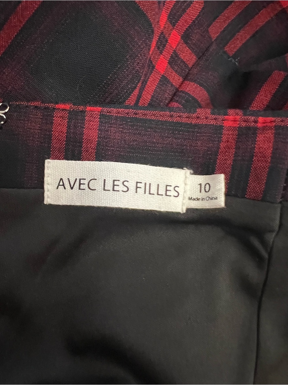 Avec Les Filles Red Plaid Bow-Front Mini Dress - Picture 8 of 10